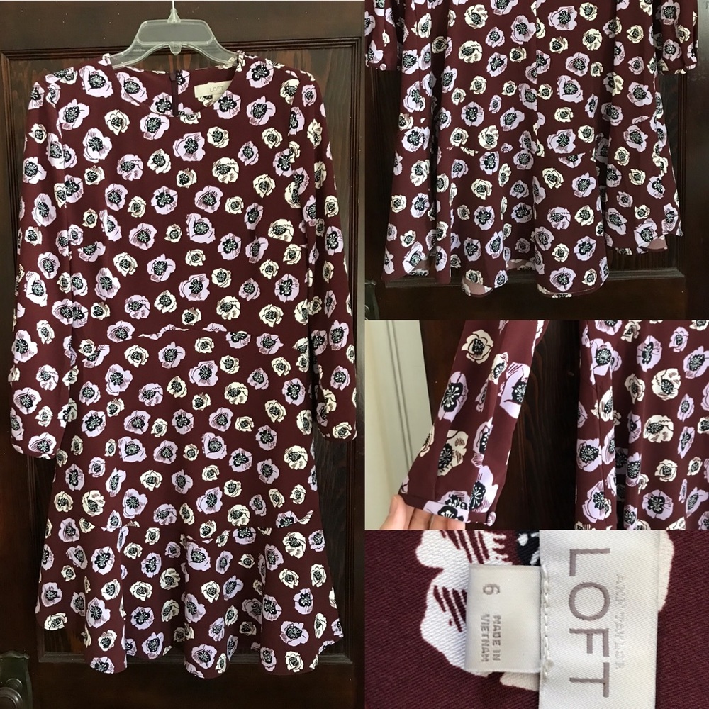 Long sleeved floral LOFT dress